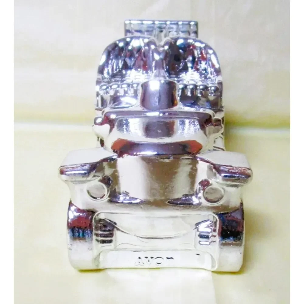 Avon Stanley Steamer Silver Decanter Tai Winds After Shave 5 oz Vintage Car 1978